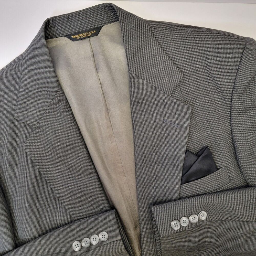 Sutter & Grant Mens Grey 2 Button Single Vent Sports Blazer Jacket 42L